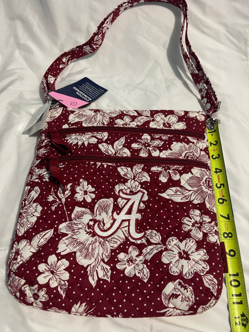 Vera Bradley Crimson Floral Crossbody Bag - Maroon & White - Picture 9 of 10